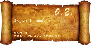 Okjan Elemér névjegykártya